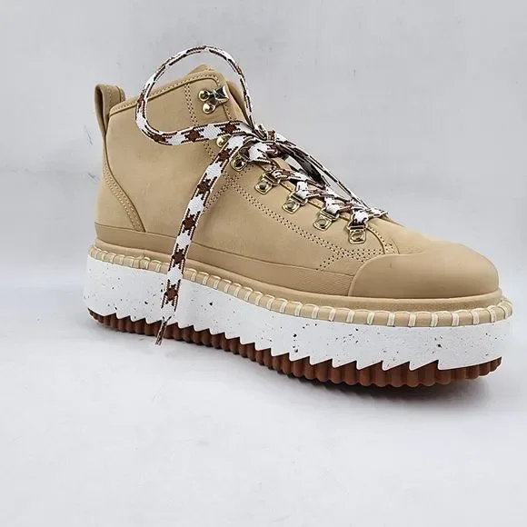 Chloé Lilli Ankle Booties Women's 7 Hot Sand Lace Up D-ring Hardware At Laces - Picture 10 of 15